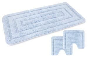 Set 3 pezzi tappeti bagno con antiscivolo EMMEVI Comera Art. FOUR (T) AZZURRO 55*110 + 2 gw