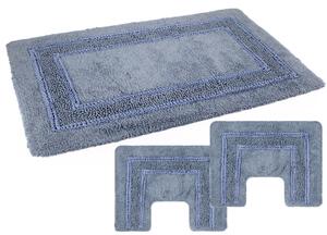 Set 3 pezzi di tappeti bagno PHP in puro cotone con antiscivolo Geco Grip Art. MELISSA Col. MIRTO