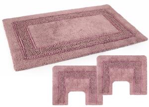 Set 3 pezzi di tappeti bagno PHP in puro cotone con antiscivolo Geco Grip Art. MELISSA Col. FRAGOLA
