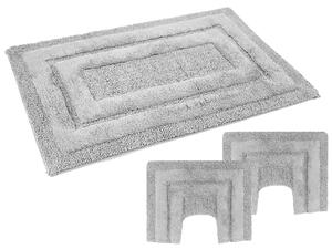 Set 3 pezzi di tappeti bagno PHP in puro cotone con antiscivolo Geco Grip Art. SIRIO Col. PERLA