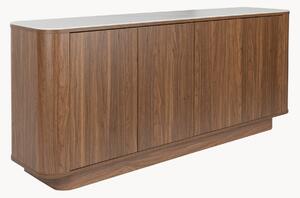 Credenza alta con piano effetto marmo Almira