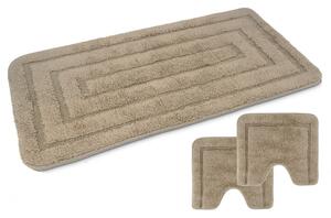 Set 3 pezzi tappeti bagno con antiscivolo EMMEVI Comera Art. FOUR (I) TERRA 55*110 + 2 gw