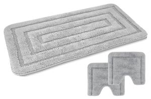 Set 3 pezzi tappeti bagno con antiscivolo EMMEVI Comera Art. FOUR (G) GRIGIO 55*110 + 2 gw