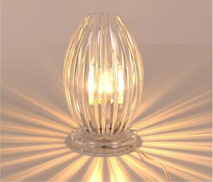 SCINTILLA LAMPADA DA TAVOLO OVALE IN ACRILICO TRASPARENTE MODERNA CON LAMPADINA ATTACCO E27