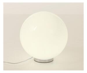 SFERA MEDIA LAMPADA DA TAVOLO IN VETRO BIANCO LUCIDO MONTATURA CROMO D.30