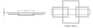 Brilagi - Plafoniera LED PLANK, 35W/230V, 4000K, 55x90 cm, in legno