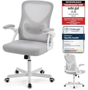 Sedia da ufficio ergonomica – Sedia da scrivania in rete, con supporto lombare, portata massima 150 kg, colore bianco