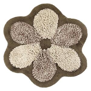 Tappeto bagno sagomato fiore con sistema antiscivolo permanente Art. FLOWER Var. tortora e marrone - cm 75x75