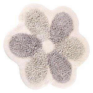 Tappeto bagno sagomato fiore con sistema antiscivolo permanente Art. FLOWER Var. avorio e tortora chiaro - cm 75x75