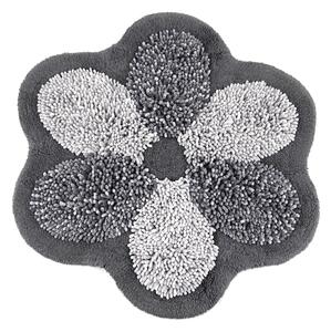 Tappeto bagno sagomato fiore con sistema antiscivolo permanente Art. FLOWER Var. grigio - cm 75x75