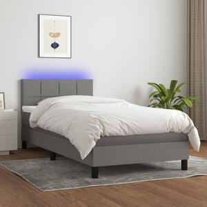 Letto a Molle con Materasso e LED Nero 80x200 cm in Tessuto