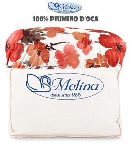 Trapunta Matrimoniale MOLINA 100% piumino d'oca Art. CLASSIC 1511 VAR.4 rosso/mattone/kaki N°94