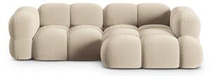 Divano angolare beige (con penisola a destra/con chaise lounge) con rivestimento in velluto Loretto – Cosmopolitan Design