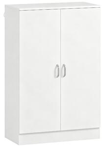 HOMCOM Scarpiera con 2 Ante, 6 Ripiani Regolabili e Cerniere Soft-Close, per 21 Paia, Legno Naturale | Aosom Italy