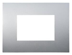 Placca 3 moduli 503 in plastica argento compatibile anche con Vimar Arké