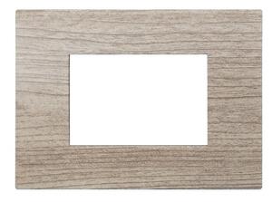 Placca 3 moduli 503 in plastica legno chiaro compatibile anche con Vimar Arké