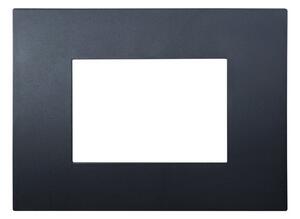 Placca 3 moduli 503 in plastica nera compatibile anche con Vimar Arké