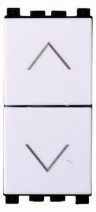 Doppio Pulsante Saliscendi con frecce 10A interbloccato bianco compatibile anche con Vimar Arké