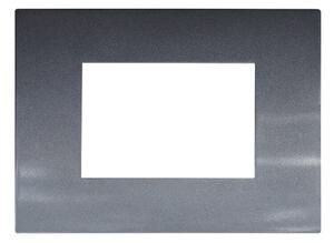 Placca 3 moduli 503 in plastica acciaio scuro compatibile anche con Vimar Arké
