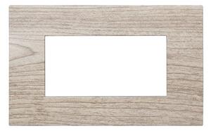 Placca 4 moduli 504 in plastica legno chiaro compatibile anche con Vimar Arké
