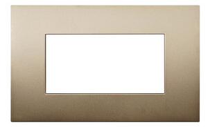 Placca 4 moduli 504 in plastica oro compatibile anche con Vimar Arké