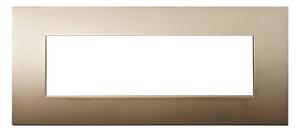 Placca 7 moduli 507 in plastica oro compatibile anche con Vimar Arké