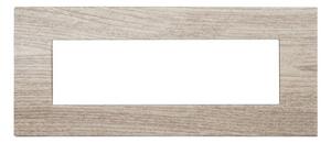Placca 7 moduli 507 in plastica legno chiaro compatibile anche con Vimar Arké