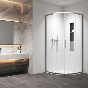 Kamalu box doccia 90x90 semicircolare altezza 200h finitura cromo | kz2000