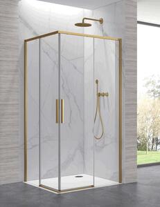 Kamalu box doccia 80x80cm angolare porte scorrevoli finitura oro| kla1000r