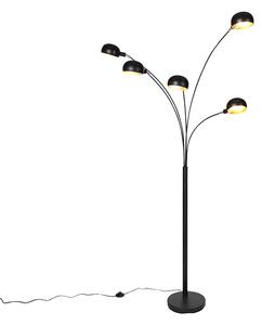 Lampada da terra intelligente nera 5 luci incl. Wifi B35 - Sixties