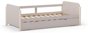 Letto per bambini in legno di pino crema con letto estraibile 90x190 cm Enola - Marckeric