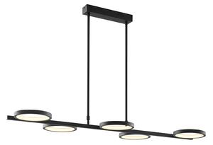 Lampada a sospensione moderna nera con LED dimmerabile in 3 fasi a 5 luci - Vivé