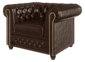 Poltrona in similpelle marrone scuro York - Ropez