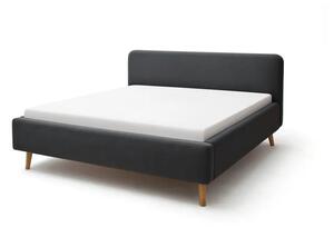 Letto matrimoniale imbottito color antracite con contenitore con rete inclusa 140x200 cm Mattis – Meise Möbel