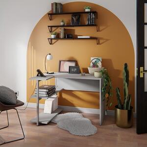 Sieg II 110 cm Grigio - Scrivania moderna, funzionale e robusta con ripiani, ideale per l'home office o l'ufficio