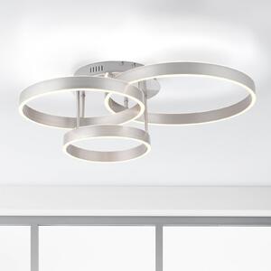 JUST LIGHT. GmbH Plafoniera soffitto Lilluti, dimmerabile, Alluminio / Grigio / Zincato, Soggiorno / Sala da pranzo, Metallo, Moderno, Plafoniera