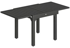 Outsunny Tavolo da Giardino Tavolo da Pranzo Allungabile 80/160x80 cm Nero | Aosom Italy