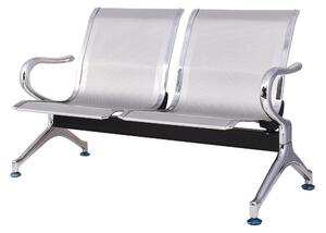 Panca di attesa INDOOR 2 posti in acciaio microforato grigio Dimensioni 123x68 h78 cm Peso kg 21 in acciaio microforato con trattamento antiruggine colore grigio