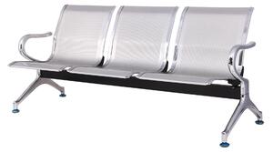 Panca di attesa INDOOR 3 posti in acciaio microforato grigio Dimensioni 180x68 h78 cm Peso kg 30 in acciaio microforato con trattamento antiruggine colore grigio