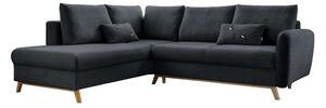 Divano letto angolare grigio scuro L, angolo sinistro Scandic Lagom - Miuform
