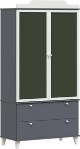 Armadio con Lavagna ROROS Grigio e Bianco 90 x 45 x 180 cm