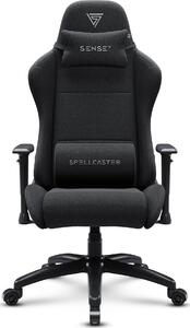 Sense7 Spellcaster FUKU XL: sedia da gaming, poltrona da gaming, sedia da ufficio, sedia da scrivania ergonomica, sedia girevole con poggiatesta fino a 160 kg, sedia nera