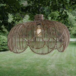 PR Home Lampada a sospensione da esterno Belle, rattan naturale, Ø 53 cm, spina IP44 Belle, Legno chiaro, Legno