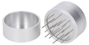 Distributore a spillo per caffè con base, dispersione efficace, frusta manuale in acciaio inossidabile resistente alla ruggine, argento, 51 mm/2,0 pollici