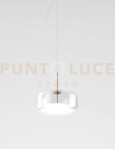 Jube sospensione g cristallo bianco oro satinato 2 l2202 1 led 13w