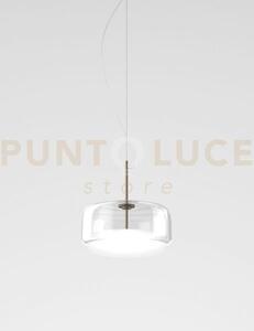 Jube sospensione g cristallo bianco acciaio satinato l2202 1 led 1