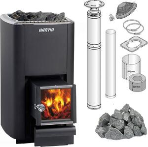 Set stufa per sauna Harvia M3 SL con pietre e sistema camino