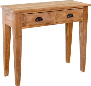 Tavolo Consolle In Legno Massello Di Pino 80x40x74 Cm – 3 Ripiani, Ideale Per Ingresso O Soggiorno