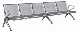 Panca di attesa INDOOR 5posti in acciaio microforato grigio Dimensioni 293x68 h78 cm Peso kg 48 in acciaio microforato con trattamento antiruggine colore Grigio
