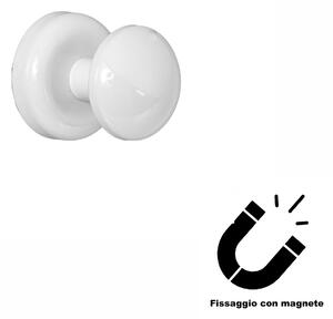 Porta accappatoio/porta asciugamani MAGNETICO per Termoarredo Hangy Grip Tenuta fino a 3 KG e moderno in metallo Bianco
